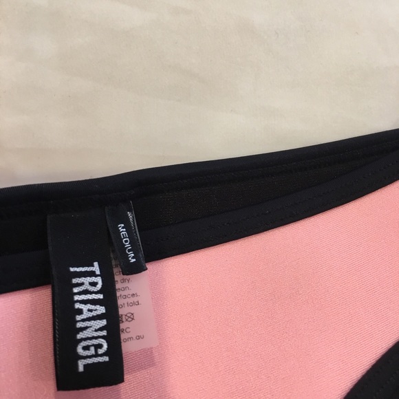 Triangl pink with black trim bikini bottom, size M - Picture 3 of 5